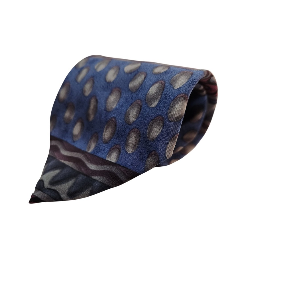 J Garcia‎ Virtual Reality Ape Collection Nine Silk Tie Blue Geometric 4 x 57